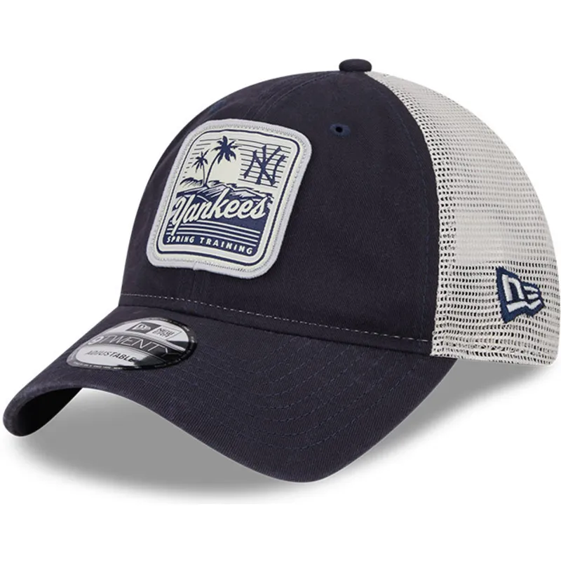 petten-gebogen-marineblauw-snapback-9twenty-stripe-van-new-york-yankees-mlb-van-new-era