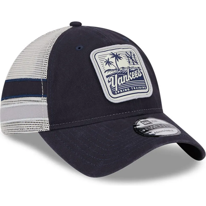 petten-gebogen-marineblauw-snapback-9twenty-stripe-van-new-york-yankees-mlb-van-new-era