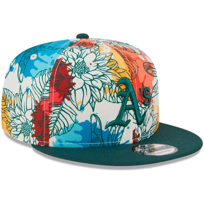 petten-plat-meerkleurig-snapback-9fifty-spring-van-oakland-athletics-mlb-van-new-era