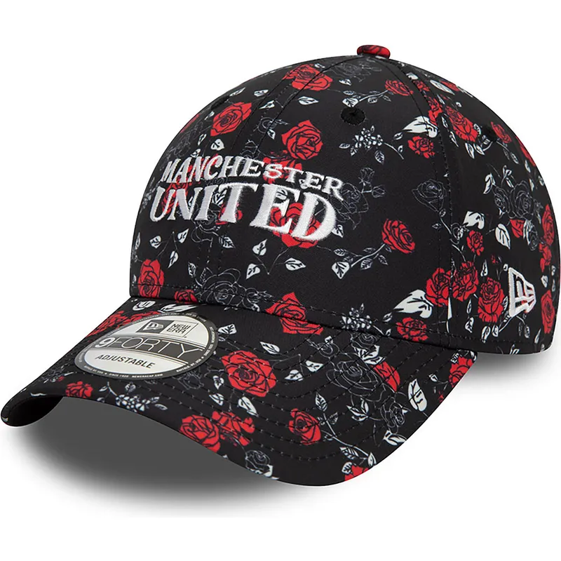 petten-gebogen-zwart-verstelbaar-9forty-floral-all-over-print-van-manchester-united-football-club-premier-league-van-new-era