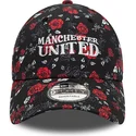 petten-gebogen-zwart-verstelbaar-9forty-floral-all-over-print-van-manchester-united-football-club-premier-league-van-new-era