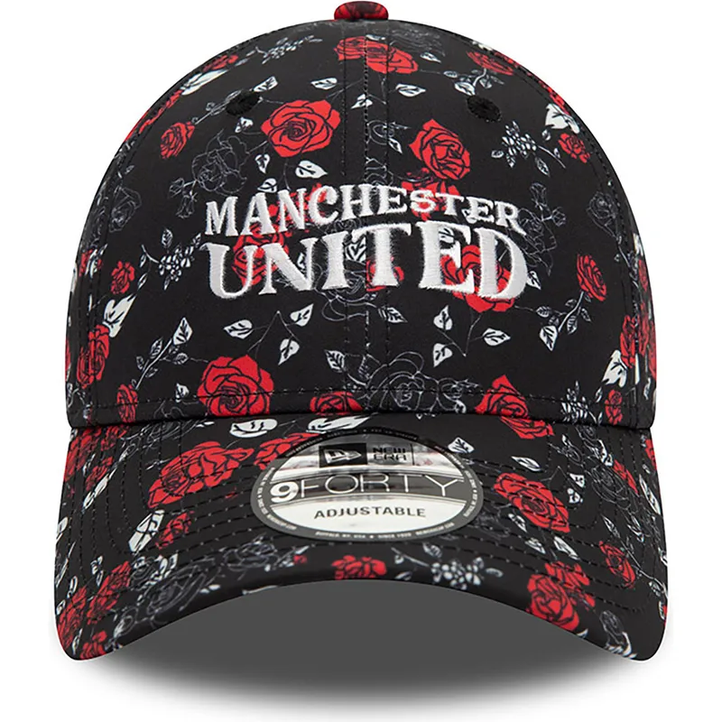 petten-gebogen-zwart-verstelbaar-9forty-floral-all-over-print-van-manchester-united-football-club-premier-league-van-new-era