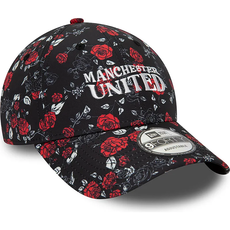 petten-gebogen-zwart-verstelbaar-9forty-floral-all-over-print-van-manchester-united-football-club-premier-league-van-new-era