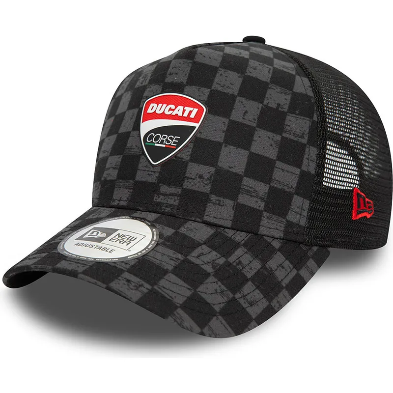 petten-gebogen-zwart-snapback-9forty-a-frame-all-over-print-check-van-ducati-motor-motogp-van-new-era petten-gebogen-zwart-snapback-9forty-a-frame-all-over-print-check-van-ducati-motor-motogp-van-new-era