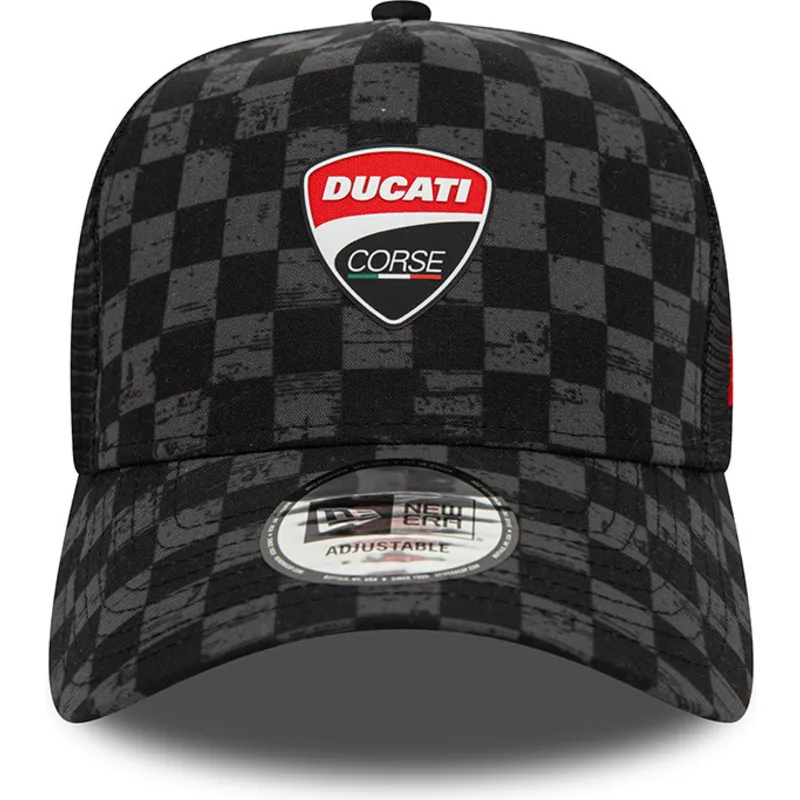 petten-gebogen-zwart-snapback-9forty-a-frame-all-over-print-check-van-ducati-motor-motogp-van-new-era petten-gebogen-zwart-snapback-9forty-a-frame-all-over-print-check-van-ducati-motor-motogp-van-new-era