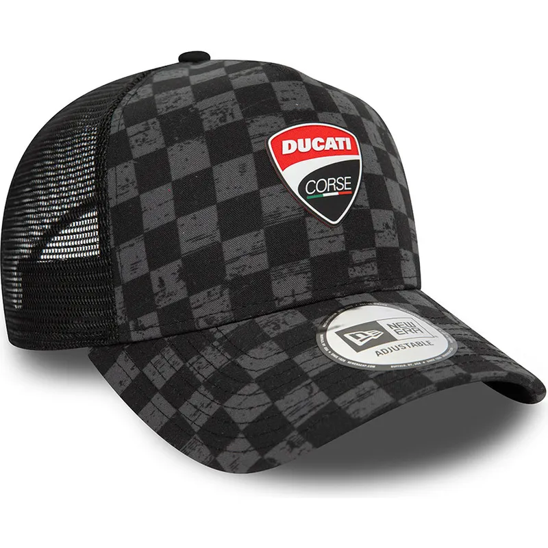 petten-gebogen-zwart-snapback-9forty-a-frame-all-over-print-check-van-ducati-motor-motogp-van-new-era petten-gebogen-zwart-snapback-9forty-a-frame-all-over-print-check-van-ducati-motor-motogp-van-new-era