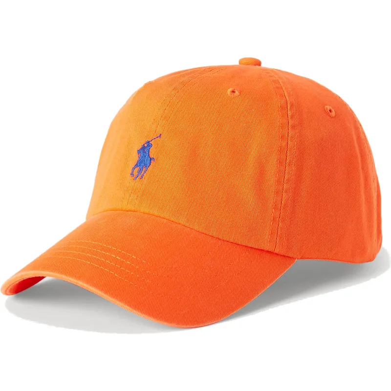 petten-gebogen-oranje-verstelbaar-cotton-chino-classic-sport-van-polo-ralph-lauren