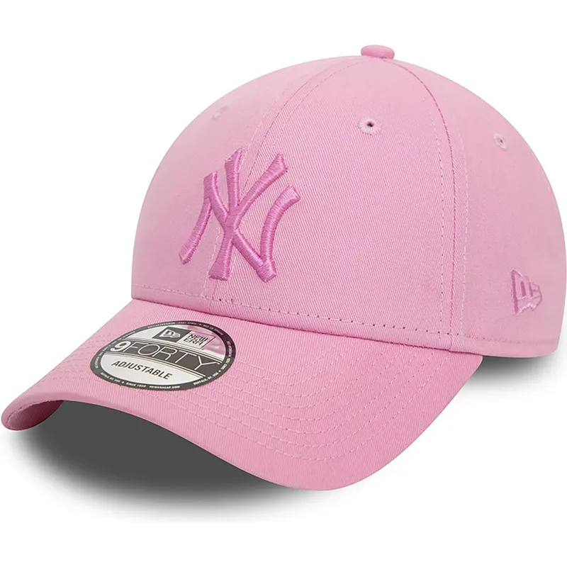 petten-gebogen-roze-verstelbaar-9forty-league-essential-van-new-york-yankees-mlb-van-new-era