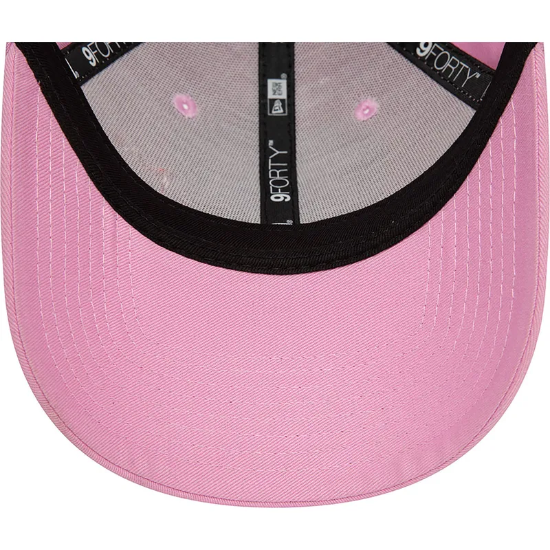petten-gebogen-roze-verstelbaar-9forty-league-essential-van-new-york-yankees-mlb-van-new-era