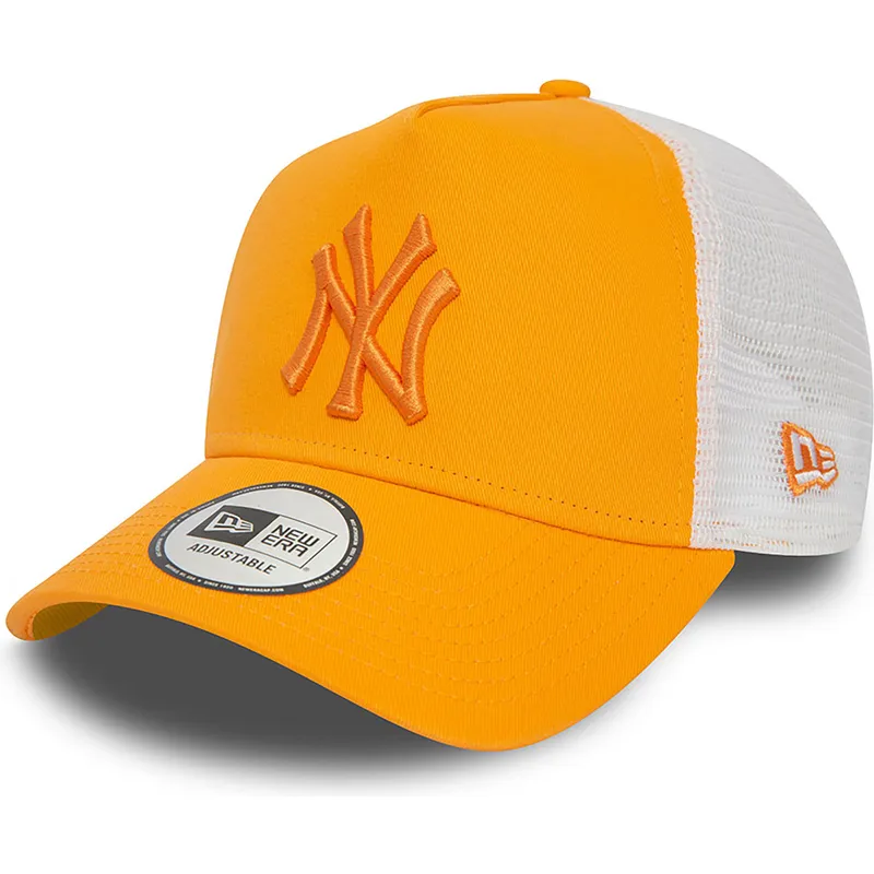 petten-gebogen-oranje-snapback-a-frame-league-essential-van-new-york-yankees-mlb-van-new-era