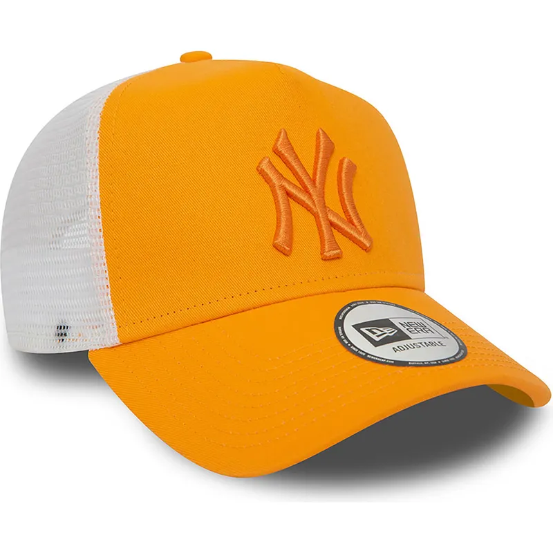 petten-gebogen-oranje-snapback-a-frame-league-essential-van-new-york-yankees-mlb-van-new-era