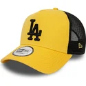 petten-gebogen-geel-snapback-a-frame-league-essential-van-los-angeles-dodgers-mlb-van-new-era