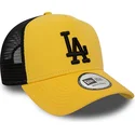 petten-gebogen-geel-snapback-a-frame-league-essential-van-los-angeles-dodgers-mlb-van-new-era