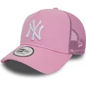 petten-gebogen-roze-snapback-a-frame-league-essential-van-new-york-yankees-mlb-van-new-era