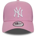 petten-gebogen-roze-snapback-a-frame-league-essential-van-new-york-yankees-mlb-van-new-era
