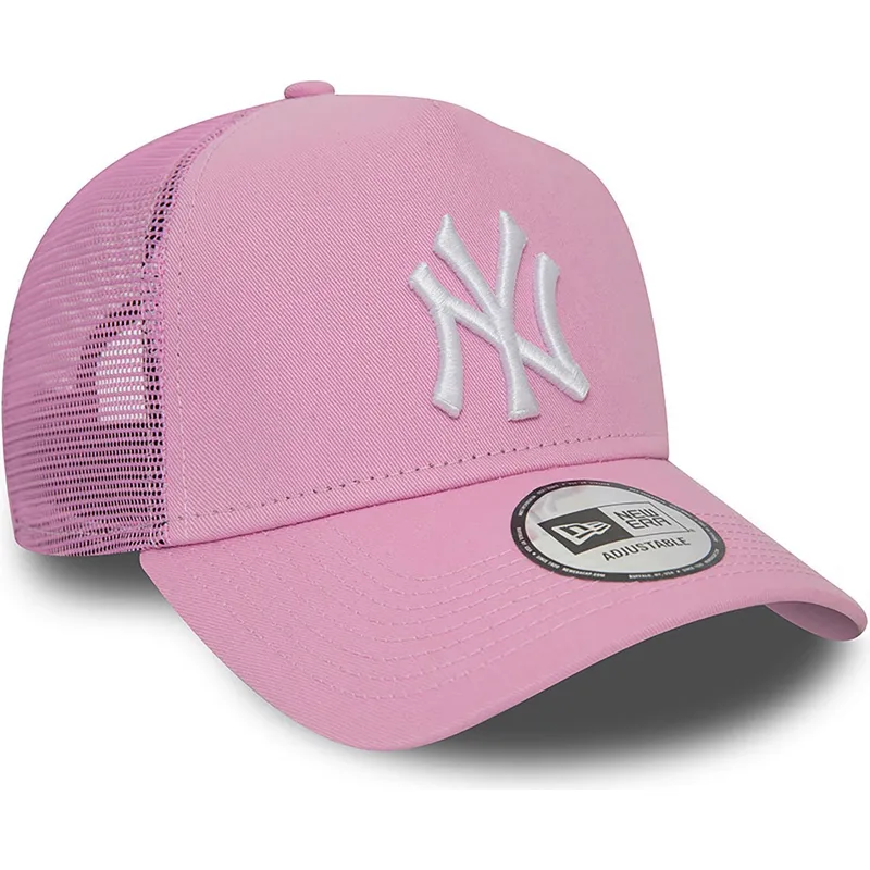 petten-gebogen-roze-snapback-a-frame-league-essential-van-new-york-yankees-mlb-van-new-era
