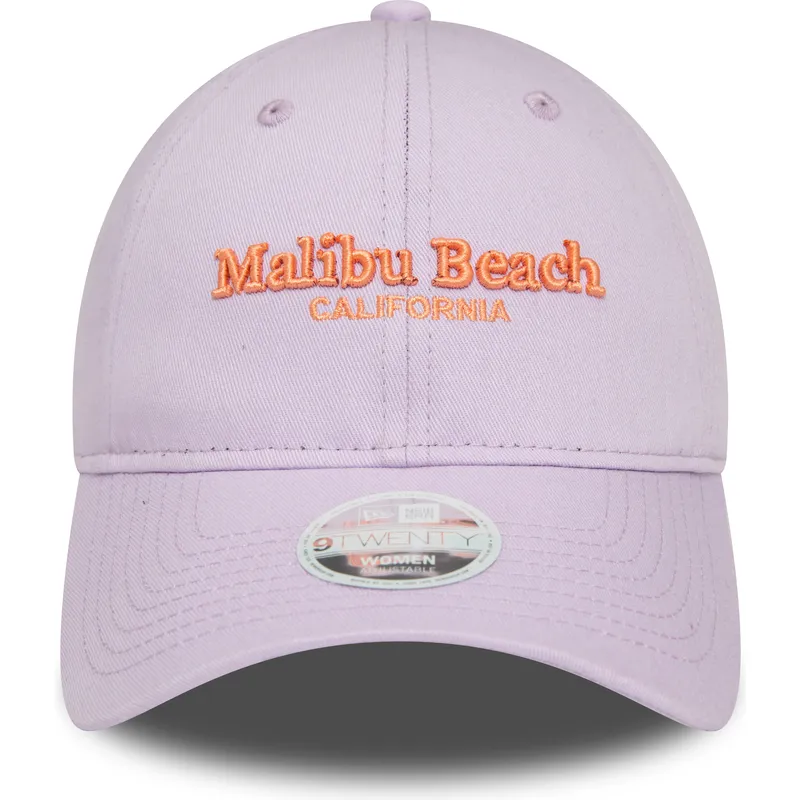 petten-gebogen-paars-verstelbaar-9twenty-wordmark-van-malibu-beach-california-van-new-era