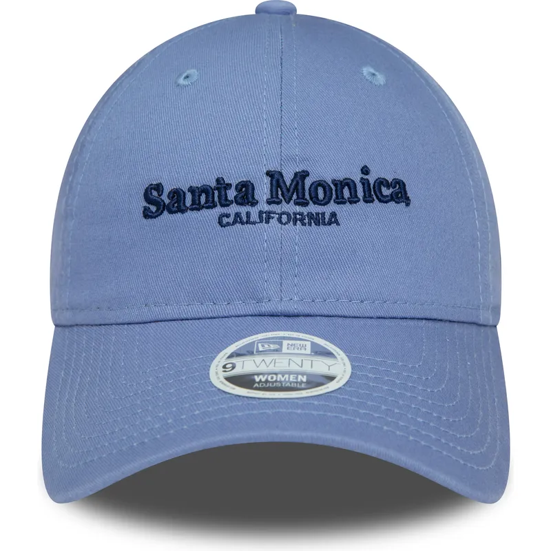 petten-gebogen-blauw-verstelbaar-9twenty-wordmark-van-santa-monica-california-van-new-era