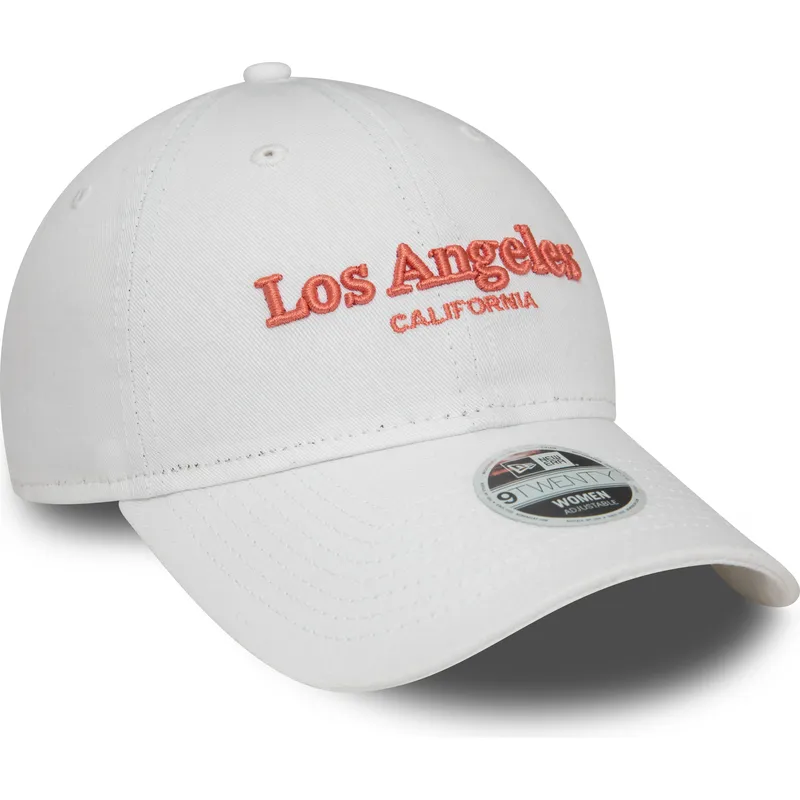 petten-gebogen-wit-verstelbaar-9twenty-wordmark-van-los-angeles-california-van-new-era