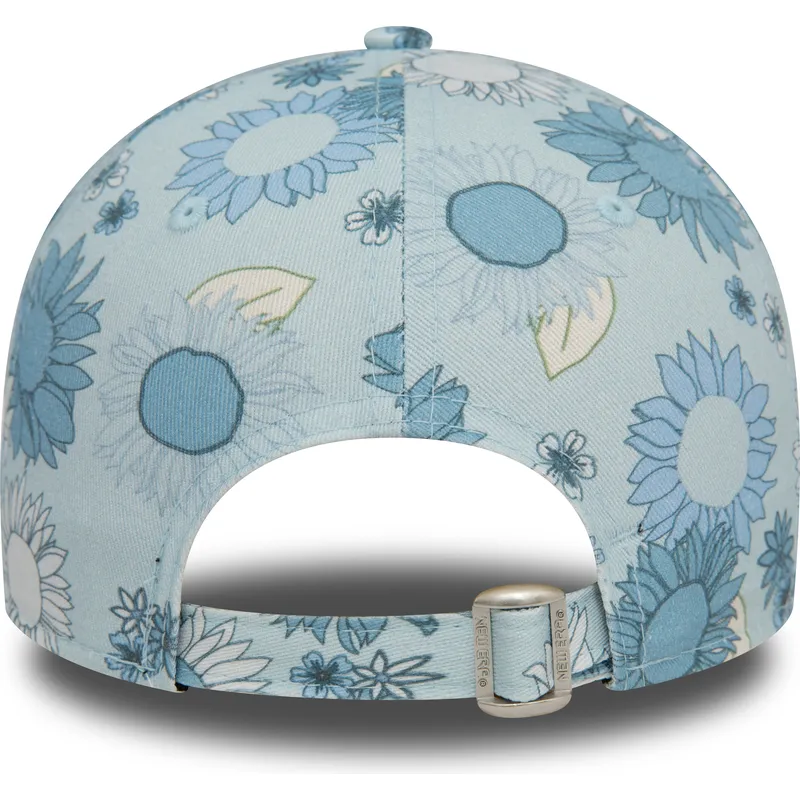petten-gebogen-blauw-verstelbaar-9forty-floral-all-over-print-van-new-york-yankees-mlb-van-new-era