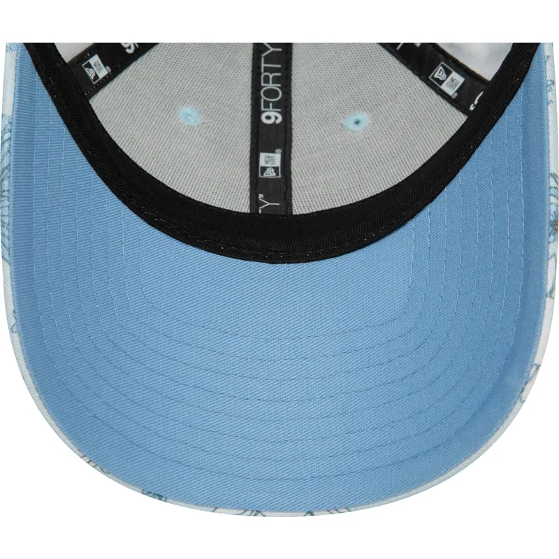 petten-gebogen-blauw-verstelbaar-9forty-floral-all-over-print-van-new-york-yankees-mlb-van-new-era