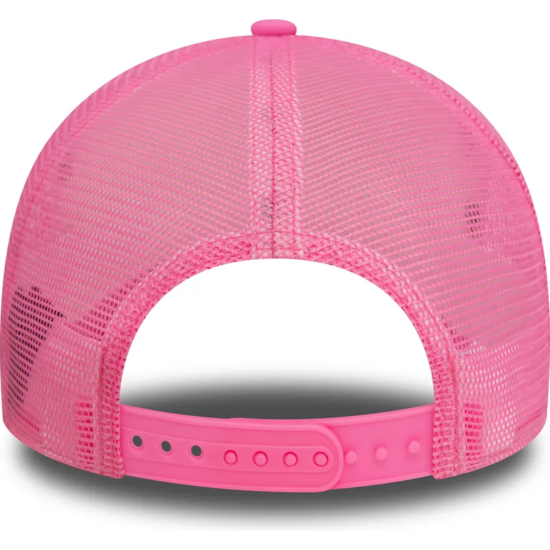 petten-gebogen-roze-snapback-a-frame-foam-front-van-florida-beach-club-van-new-era