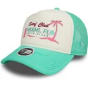 petten-gebogen-groen-snapback-a-frame-foam-front-van-miami-surf-club-florida-van-new-era