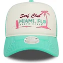 petten-gebogen-groen-snapback-a-frame-foam-front-van-miami-surf-club-florida-van-new-era