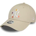 petten-gebogen-beige-verstelbaar-9forty-flower-van-new-york-yankees-mlb-van-new-era