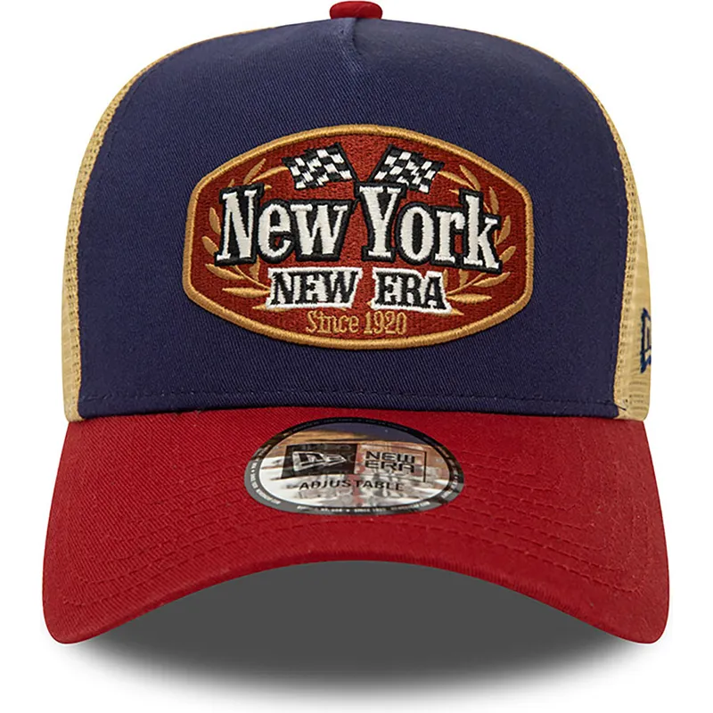 petten-gebogen-meerkleurig-snapback-a-frame-patch-new-york-van-new-era