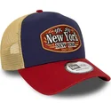petten-gebogen-meerkleurig-snapback-a-frame-patch-new-york-van-new-era