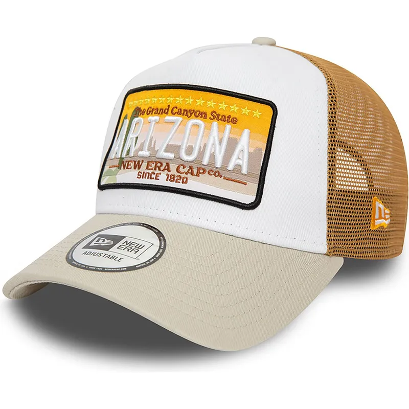 petten-gebogen-bruin-snapback-a-frame-patch-arizona-van-new-era