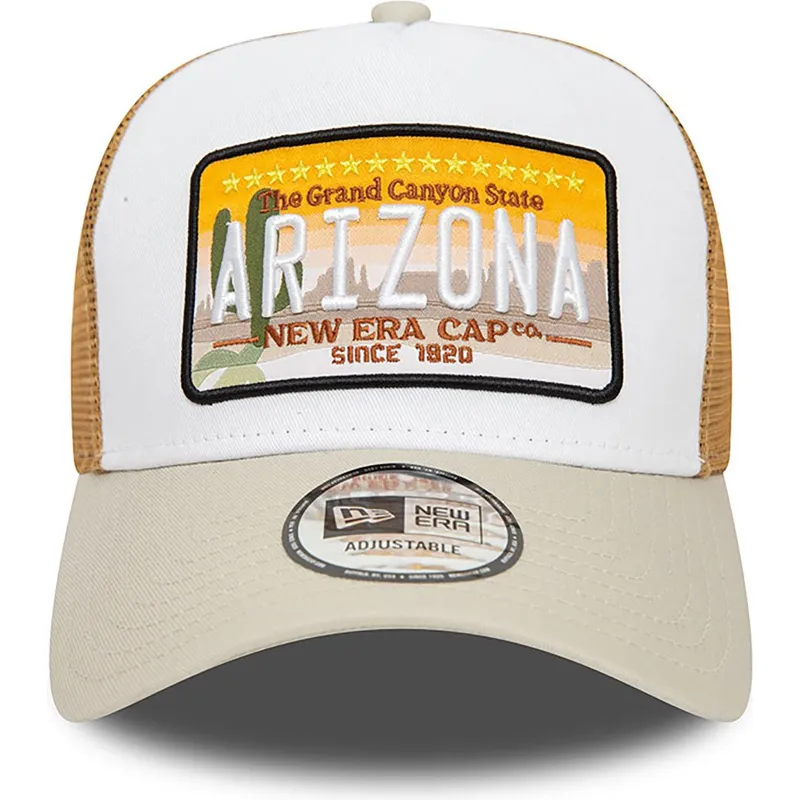 petten-gebogen-bruin-snapback-a-frame-patch-arizona-van-new-era