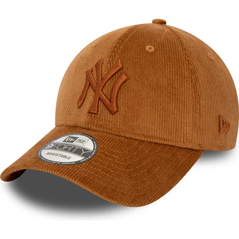 petten-gebogen-bruin-verstelbaar-9forty-cord-van-new-york-yankees-mlb-van-new-era