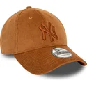 petten-gebogen-bruin-verstelbaar-9forty-cord-van-new-york-yankees-mlb-van-new-era