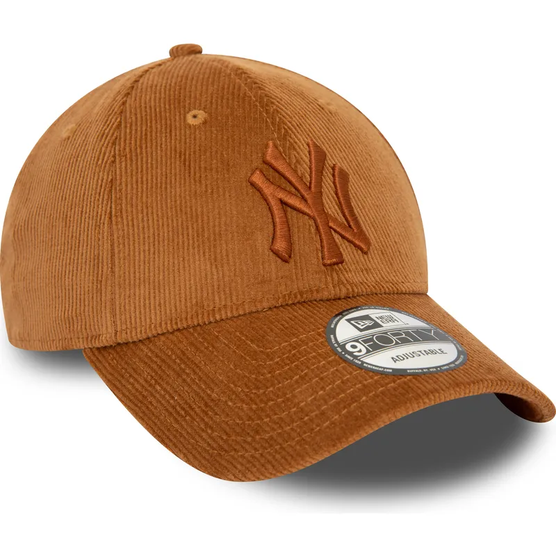 petten-gebogen-bruin-verstelbaar-9forty-cord-van-new-york-yankees-mlb-van-new-era