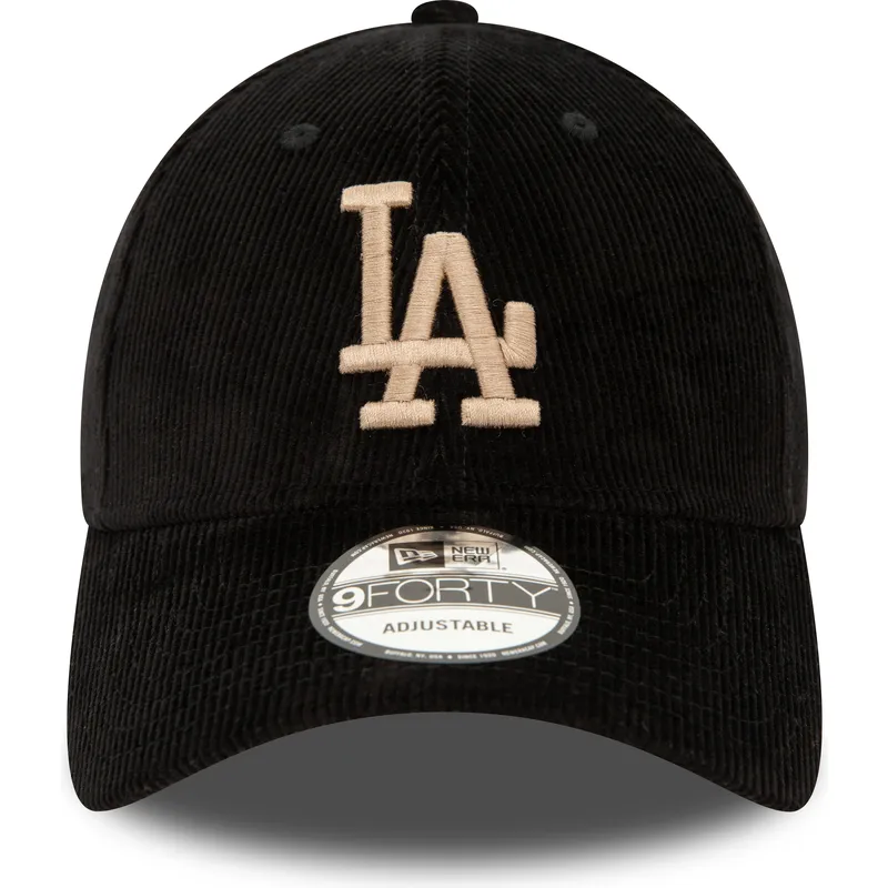 petten-gebogen-zwart-verstelbaar-9forty-cord-van-los-angeles-dodgers-mlb-van-new-era