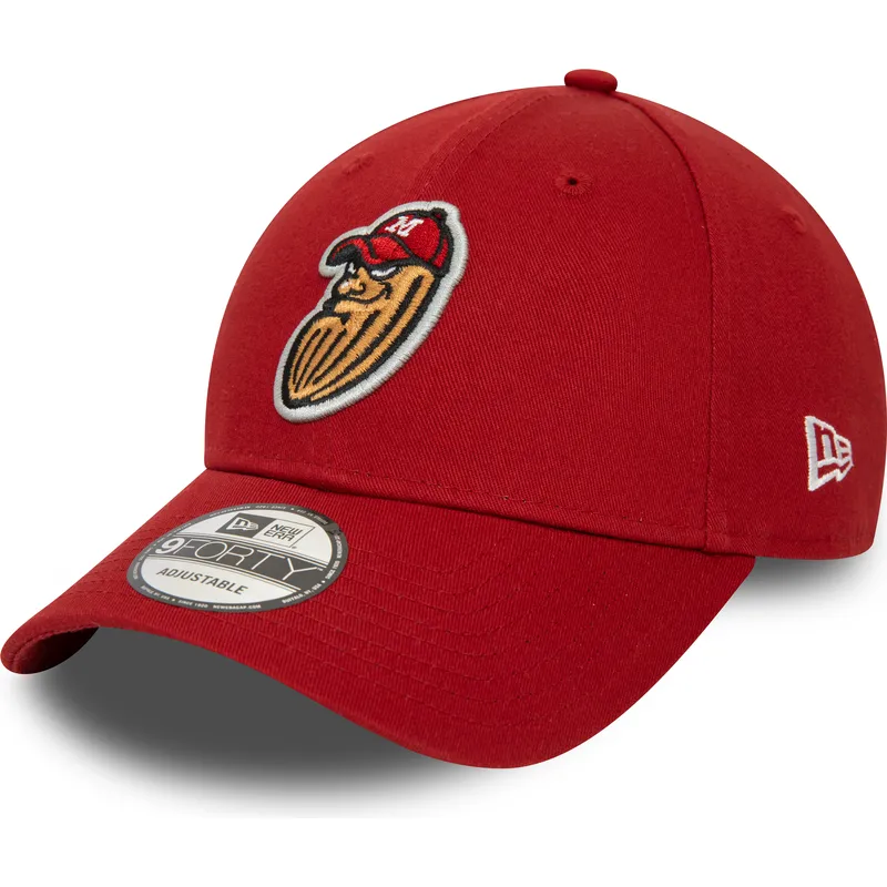 petten-gebogen-rood-verstelbaar-9forty-minor-league-van-modesto-nuts-milb-van-new-era