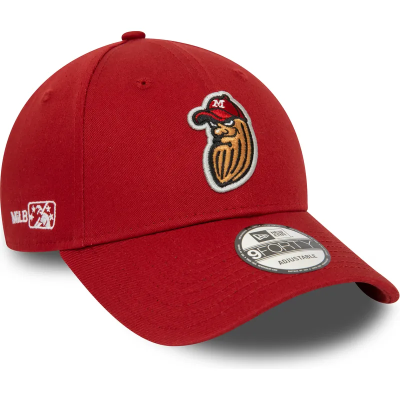 petten-gebogen-rood-verstelbaar-9forty-minor-league-van-modesto-nuts-milb-van-new-era