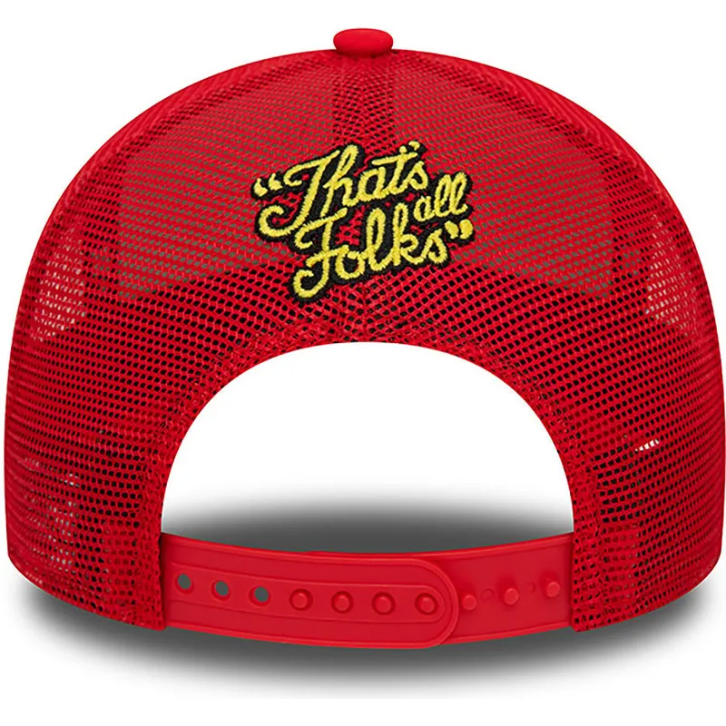 petten-gebogen-rood-snapback-a-frame-character-van-pato-lucas-y-porky-pig-looney-tunes-van-new-era