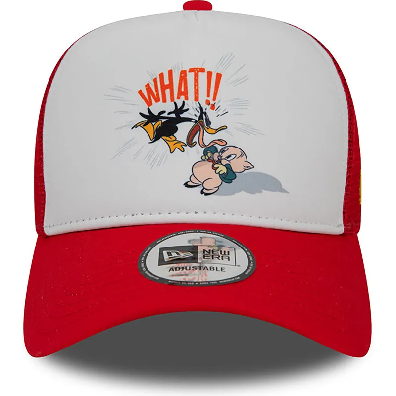 petten-gebogen-rood-snapback-a-frame-character-van-pato-lucas-y-porky-pig-looney-tunes-van-new-era