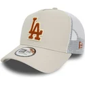 petten-gebogen-beige-snapback-a-frame-boucle-van-los-angeles-dodgers-mlb-van-new-era