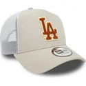 petten-gebogen-beige-snapback-a-frame-boucle-van-los-angeles-dodgers-mlb-van-new-era