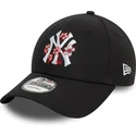 petten-gebogen-zwart-verstelbaar-9forty-flower-icon-van-new-york-yankees-mlb-van-new-era