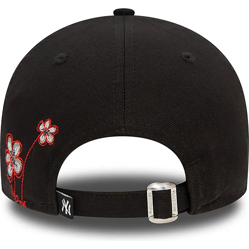 petten-gebogen-zwart-verstelbaar-9forty-flower-icon-van-new-york-yankees-mlb-van-new-era