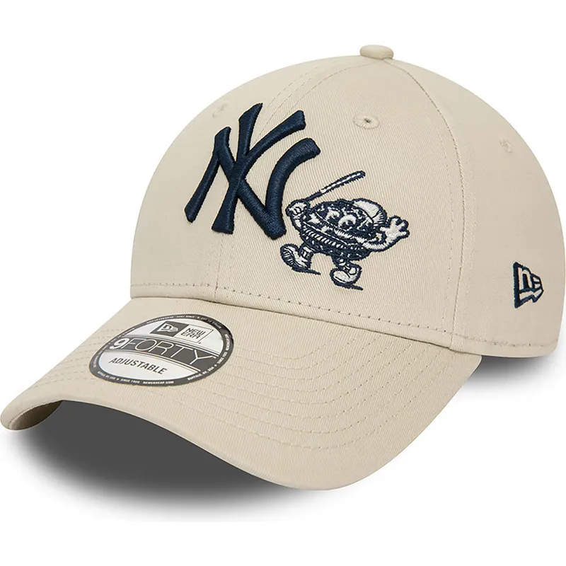petten-gebogen-beige-verstelbaar-9forty-food-character-van-new-york-yankees-mlb-van-new-era