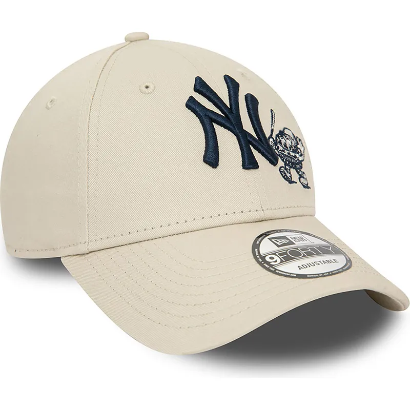 petten-gebogen-beige-verstelbaar-9forty-food-character-van-new-york-yankees-mlb-van-new-era