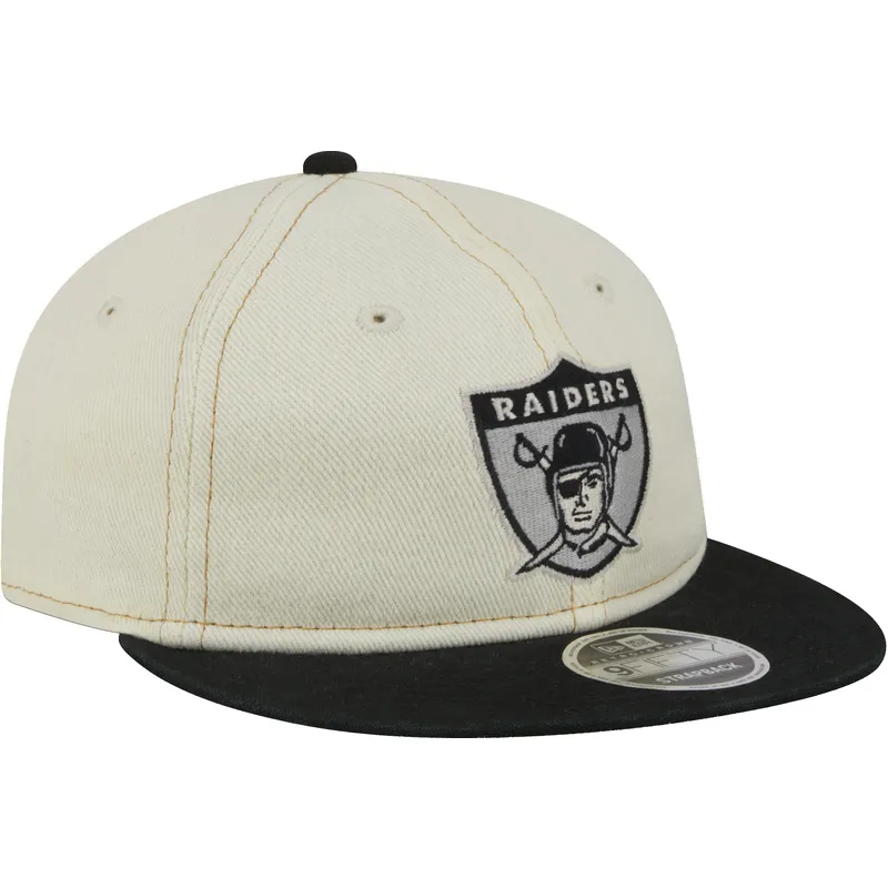 petten-plat-beige-verstelbaar-9fifty-retro-crown-denim-van-oakland-raiders-nfl-van-new-era