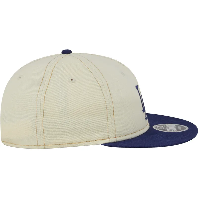 petten-plat-beige-snapback-9fifty-retro-crown-denim-van-los-angeles-dodgers-mlb-van-new-era