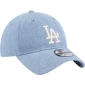 petten-gebogen-blauw-verstelbaar-9twenty-washed-denim-van-los-angeles-dodgers-mlb-van-new-era